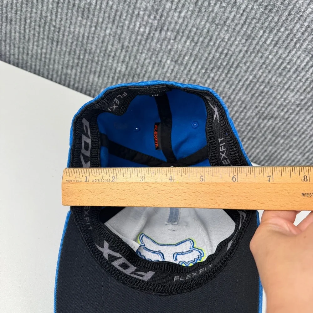 Fox Racing Kid Blue Flexfit Embroidered Fox Head Logo Baseball Hat Cap SM WPB18Q